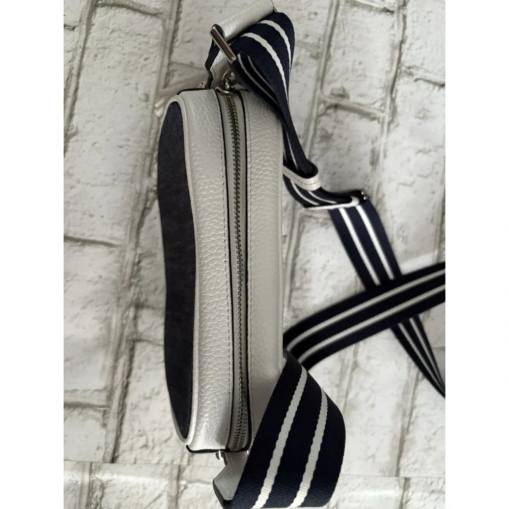Kate Spade Kourtney‎ Blue Denim White Leather Camera Bag Crossbody Bag